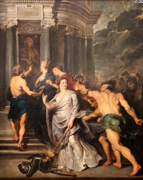19. Queen Opts for Security from Marie de' Medici Cycle (1622-5) by Peter Paul Rubens at Louvre Museum. Paris, France.