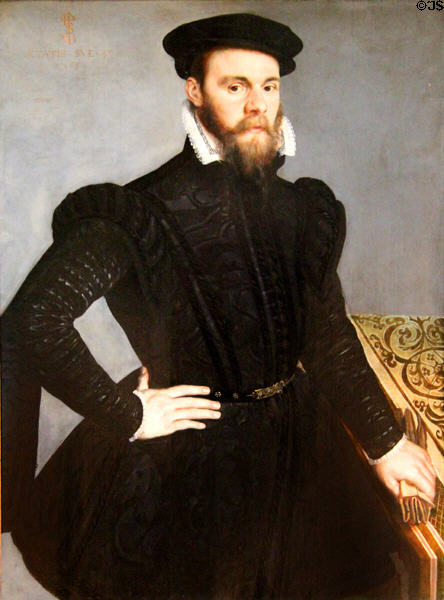 Portrait of a man age 33 (1565) by Martin de Vos(?) of Antwerp at Louvre Museum. Paris, France.