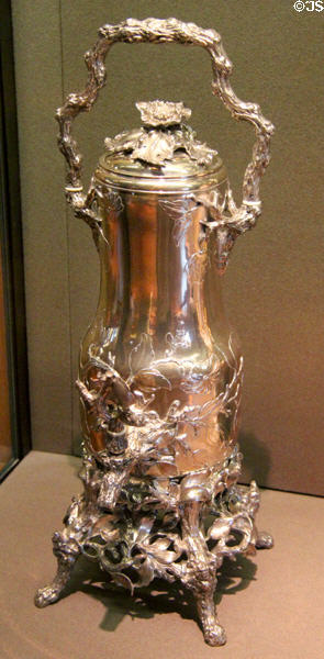Silver & ivory tea fountain (c1840) by Charles-Nicolas Odiot of Paris at Louvre Museum. Paris, France.
