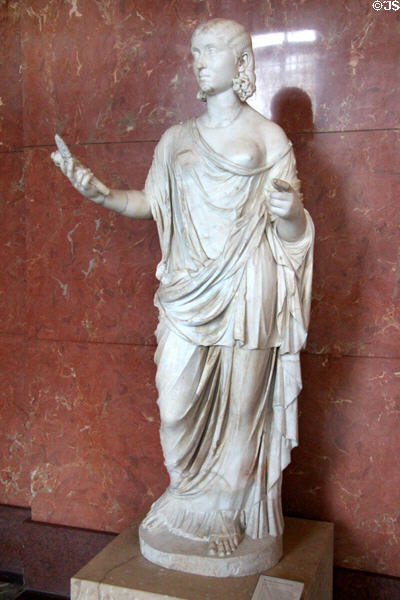 Marble Roman sculpture of unknown woman (c235-250 CE) at Louvre Museum. Paris, France.