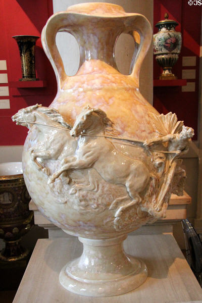 Sèvres porcelain Aubé vase day & night theme (1897) by Jean-Paul Aubé at Sèvres National Ceramic Museum. Paris, France.