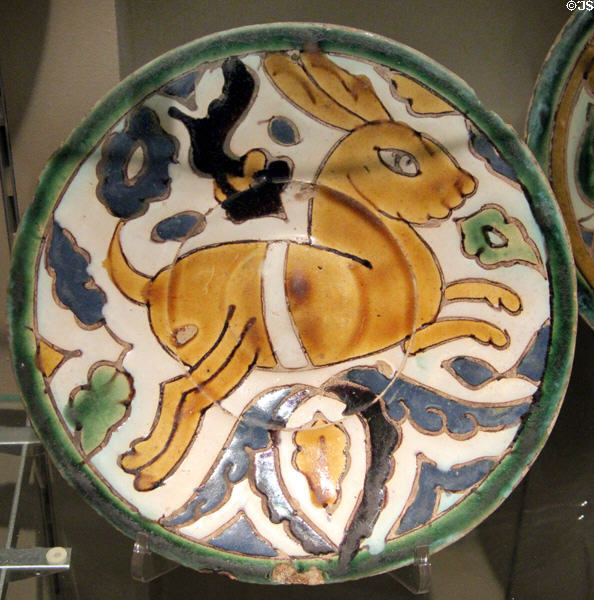 Rabbit plate (1500-25) from Seville at Sèvres National Ceramic Museum. Paris, France.