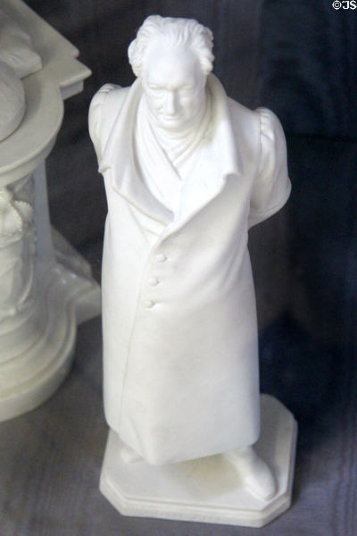 Porcelain bisque statuette of Johann Wolfgang von Goethe (c1835) by Christian Daniel Rauch of Manuf. KPM at Sèvres National Ceramic Museum. Paris, France.