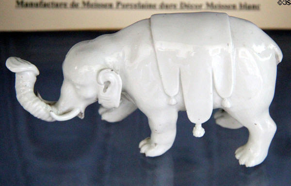 Meissen porcelain elephant (c1730) at Sèvres National Ceramic Museum. Paris, France.
