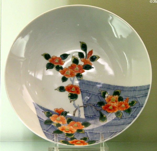 Japanese porcelain Nabeshima-style plate (17thC) from Arita at Sèvres National Ceramic Museum. Paris, France.