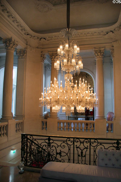 Hallway chandelier at Baccarat Museum. Paris, France.