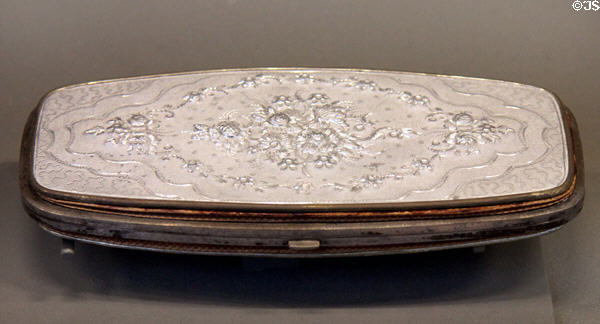Aluminum cigar case (c1865) at Arts et Metiers Museum. Paris, France.
