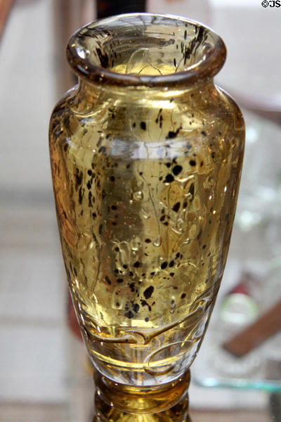Glass vase with inclusion of bubbles by Émile Gallé at Arts et Metiers Museum. Paris, France.