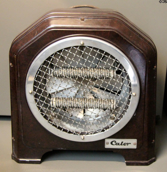 Electric radiator heater made of Bakelite (c1950) at Arts et Metiers Museum. Paris, France.