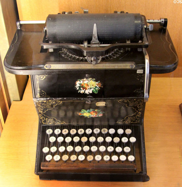 Remington no.I typewriter (1878) at Arts et Metiers Museum. Paris, France.