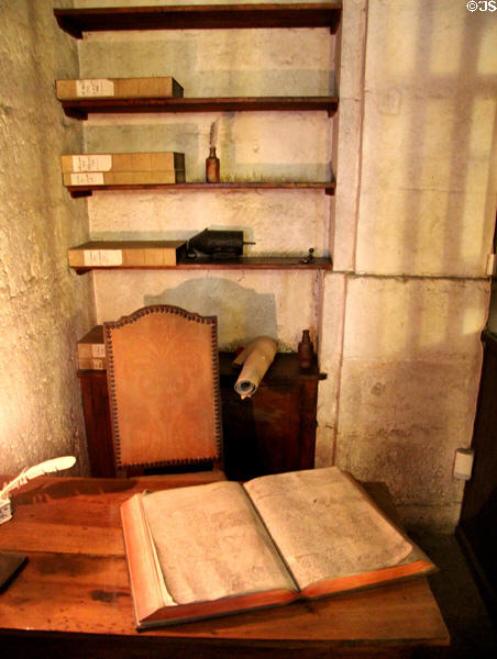 Prison registers in which the Clerk of the Court recorded prisoners names and information about them at Conciergerie. Paris, France.