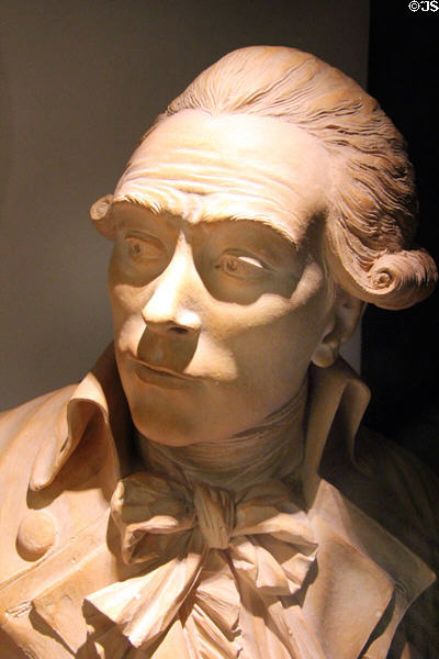 Bust of Maximilien Robespierre detail at Conciergerie. Paris, France.