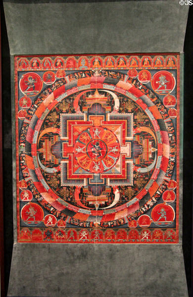 Sand Mandala (1375-90) from Tibet at Guimet Museum. Paris, France.