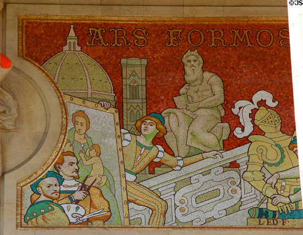 Mural of Italian Renaissance culture at Grand Palais. Paris, France.