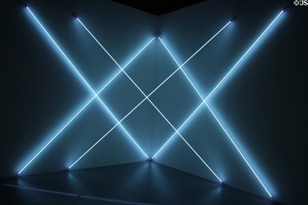 Triple X Neonly sculpture (2012) by François Morellet at Grand Palais. Paris, France.