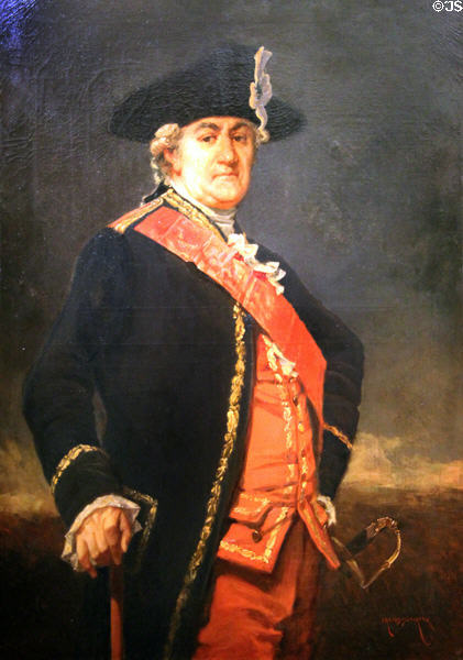Marshal de Rochambeau (1725-1807) who fought in American Revolution painting (late 19thC) by C.É, Armand-Dumaresq at Army Museum at Les Invalides. Paris, France.