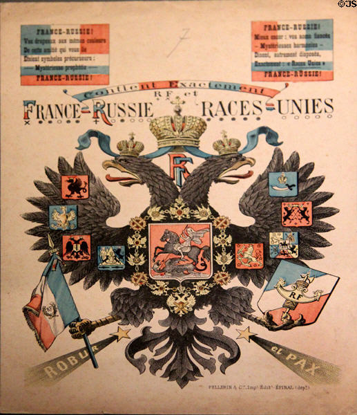 Poster promoting Franco-Russian alliance (c1896) at Army Museum at Les Invalides. Paris, France.