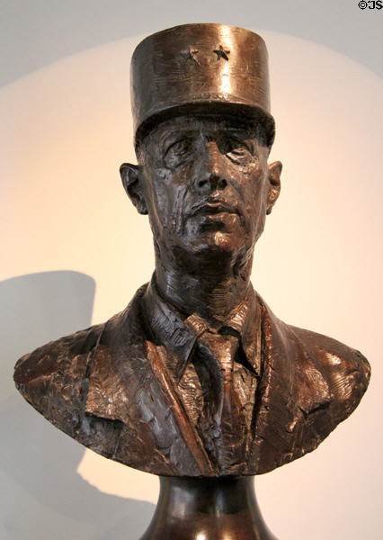 Bust of General Charles de Gaulle at Army Museum at Les Invalides. Paris, France.