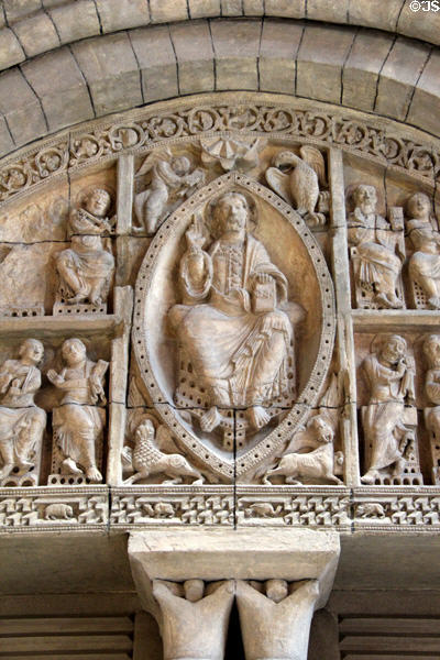 Cast of Romanesque Christ Triumphant arch of St.-Pierre church from Carennac (Lot) at Musée des Monuments Français. Paris, France.