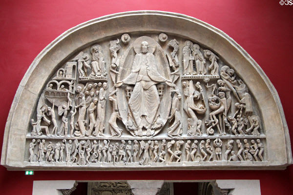 Cast of Romanesque last judgment arch of Cathedral St.-Lazare from Autun (Saône-et-Loire) at Musée des Monuments Français. Paris, France.