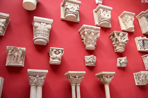 Casts of range of column capitals at Musée des Monuments Français. Paris, France.
