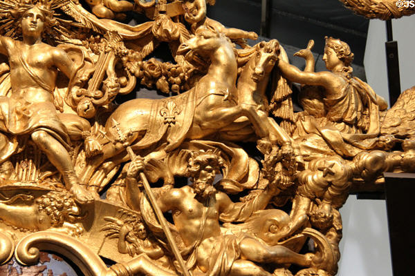 Detail of summer theme of stern relief (1688-94) carved by Marseilles dockyard for French galley Réale at Musée de la Marine. Paris, France.