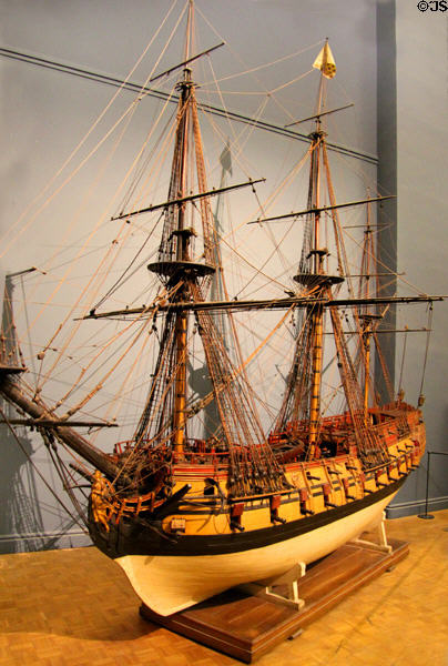 Le Louis le Grand ship model (c1700) for teaching tactics to marine guards at Musée de la Marine. Paris, France.