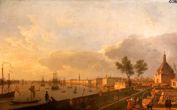 View of Port of Bordeaux painting (1759) by Joseph Vernet at Musée de la Marine. Paris, France.