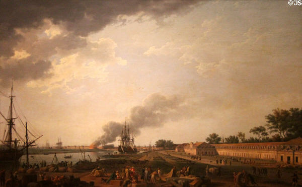 View of Port of Rochefort painting (1762) by Joseph Vernet at Musée de la Marine. Paris, France.