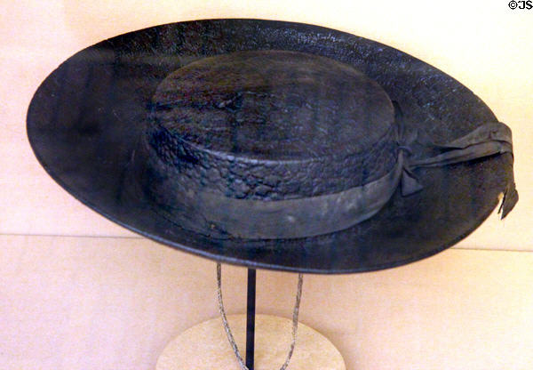 Tarred straw hat of French sailor (1834-58) at Musée de la Marine. Paris, France.