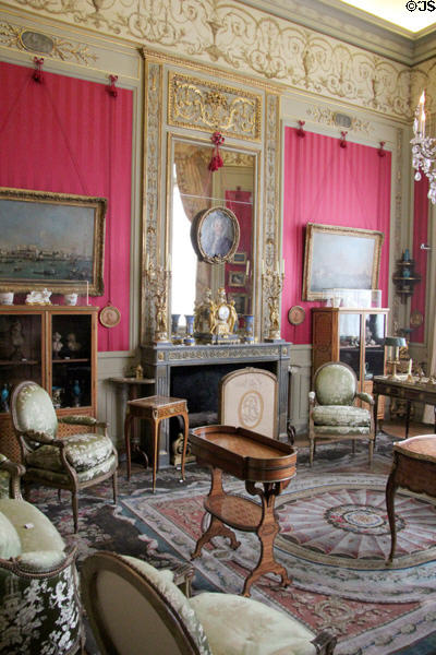 Petit bureau with furniture from late 1700s at Nissim de Camondo Museum. Paris, France.