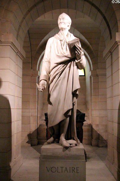 Statue of Voltaire at Pantheon. Paris, France.