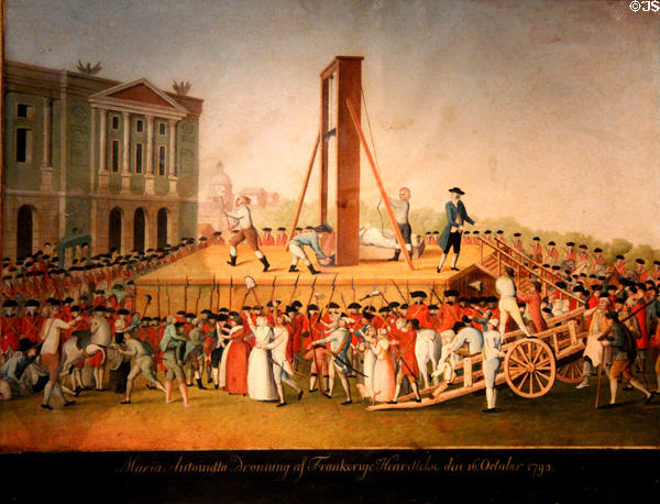 Execution of Marie-Antoinette Oct 16, 1793 painting (late 18thC) from Danish school at Carnavalet Museum. Paris, France.