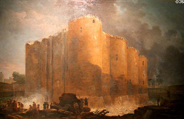 The Bastille in the First Days of Demolition July 1789 painting (1789) by Hubert Robert at Carnavalet Museum. Paris, France.