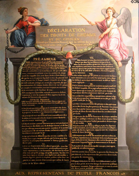 Declaration of Human Rights painting (1789) after Jean-Jacques Le Barbier at Carnavalet Museum. Paris, France.