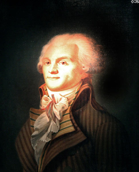 Maximilien de Robespierre portrait (late 18thC) by French School at Carnavalet Museum. Paris, France.