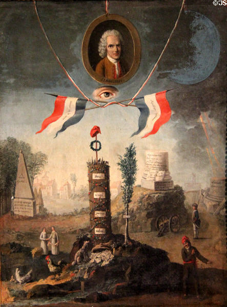 Revolutionary Allegory painting (c1794) by Nicholas Jeaurat de Bertry at Carnavalet Museum. Paris, France.