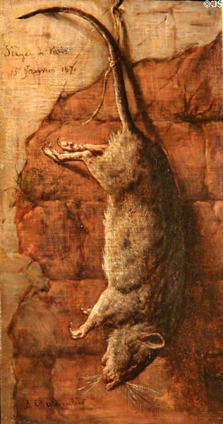 Painting of rat which served as nourishment during Siege of Paris painting (c1871) by Auguste Charpentier at Carnavalet Museum. Paris, France.