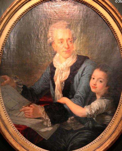 Portrait of architect Claude-Nicolas Ledoux with his daughter Adélaïde (2nd half 18thC) attrib. Antoine Callet at Carnavalet Museum. Paris, France.
