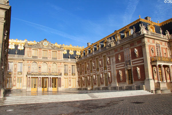 Marble Court within Royal Court at Versailles Palace. Versailles, France.