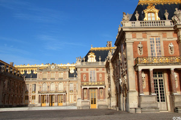 Expansions by Mansard around Marble Court at Versailles Palace. Versailles, France.