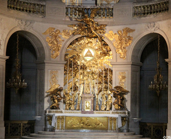 Altar in Royal Chapel of Versailles Palace. Versailles, France.