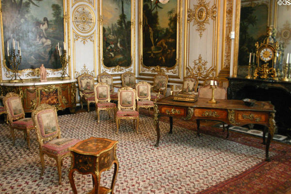Prince's Room, entrance to apartments of Prince of Condé in Petit Château at Château de Chantilly. Chantilly, France.