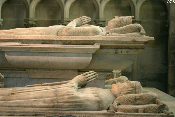 Tombs of Dukes of Orleans (1400s) made (1502) to memorialize family origins of Louis XII at St-Denis Basilica. St Denis, France.
