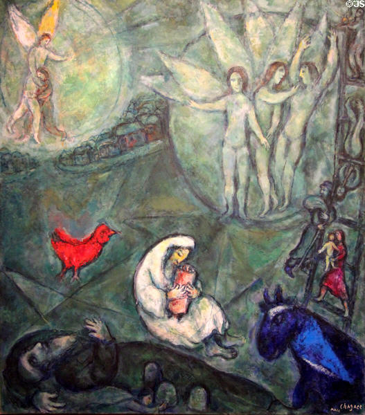 The Dream of Jacob painting (1956-67) by Marc Chagall at Museum of Fine Arts. Reims, France.