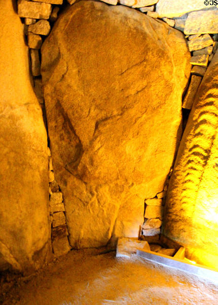 Funerary chamber of Merchants Table at Locmariaquer Megalithic site. Locmariaquer, France.