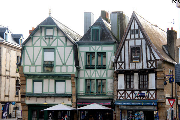 Half-timbered buildings in old town. Auray, France.