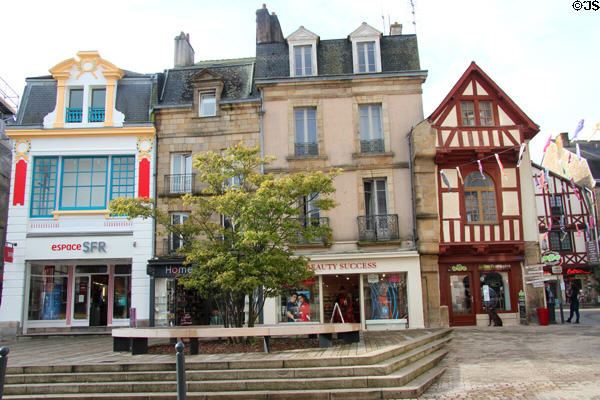 Buildings in historic center. Auray, France.