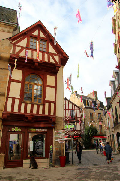 Half timbered building in historic center. Auray, France.