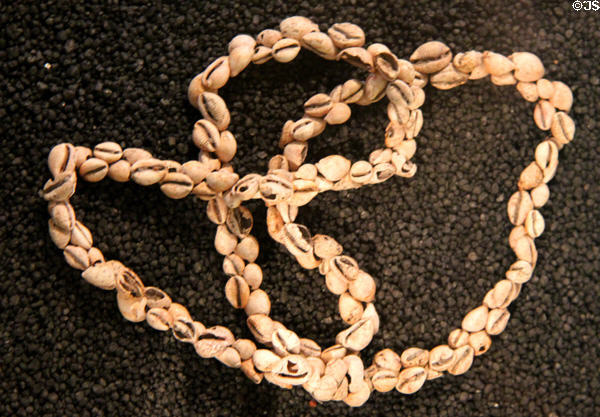 Mesolithic necklace from local region (c10,000-6,000 years ago) at Archeology Museum of Morbihan. Vannes, France.